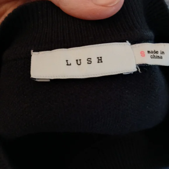 Lush Black Pullover Sweater with Silver and Copper Sequin Sleeves - Picture 3 of 3